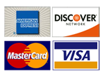 We accept all major credit cards.